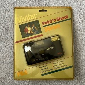 NEW Vintage Vivitar PS:5 Point ‘n Shoot 35mm Film Photography Camera-1989-Retro